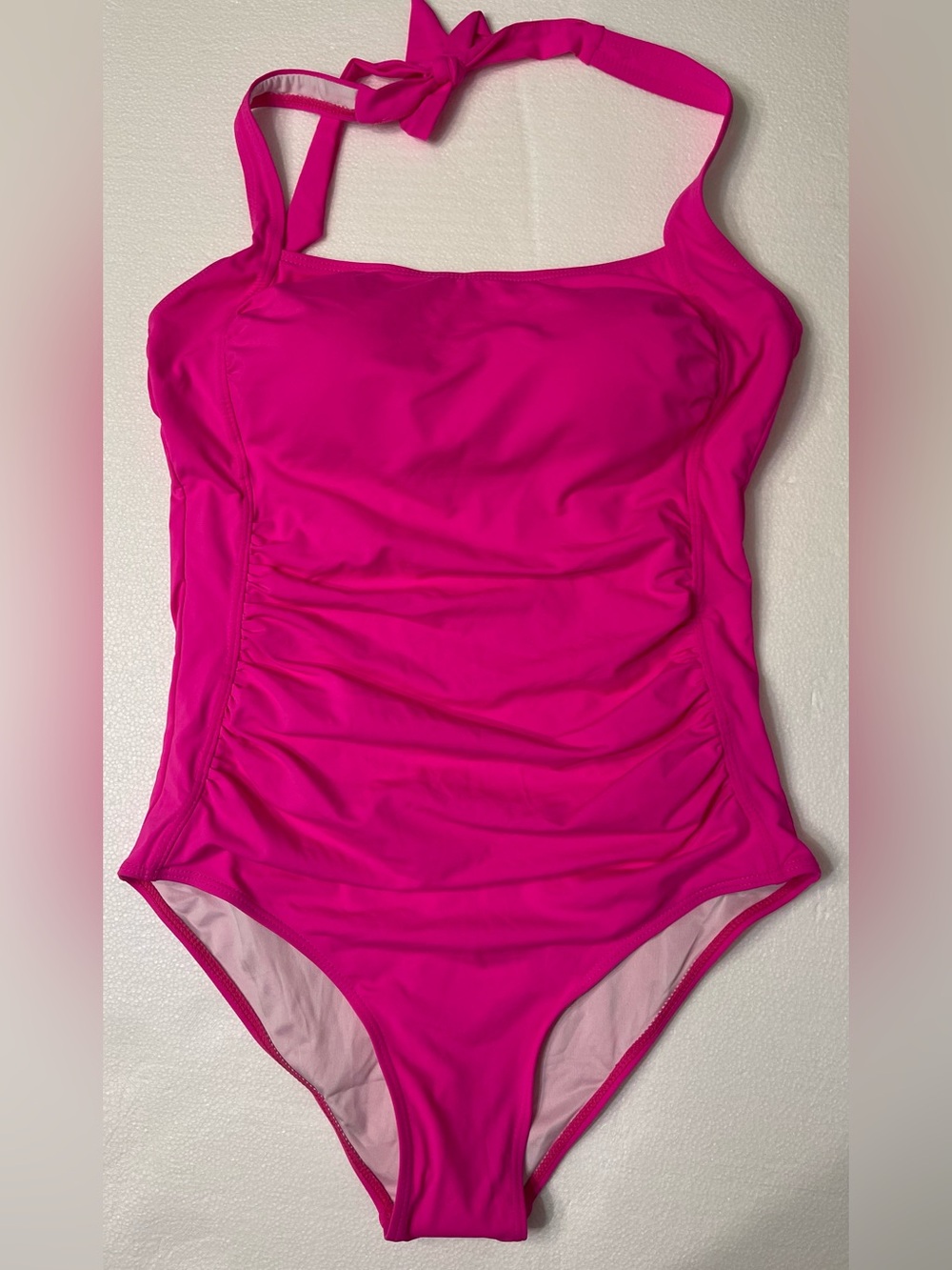 Bright Fuchsia One-Piece Swimsuit with Ruched Sides
